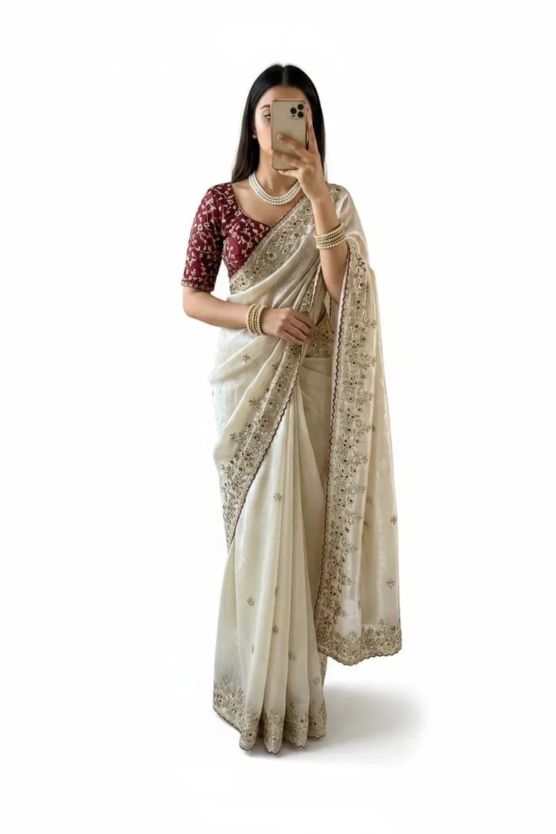 Saree with Stitched Blouse 
